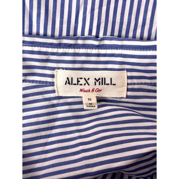 Alex Mill Shirt Small Mens Oxford Blue Striped Long Sleeve Button Down - Picture 7 of 8